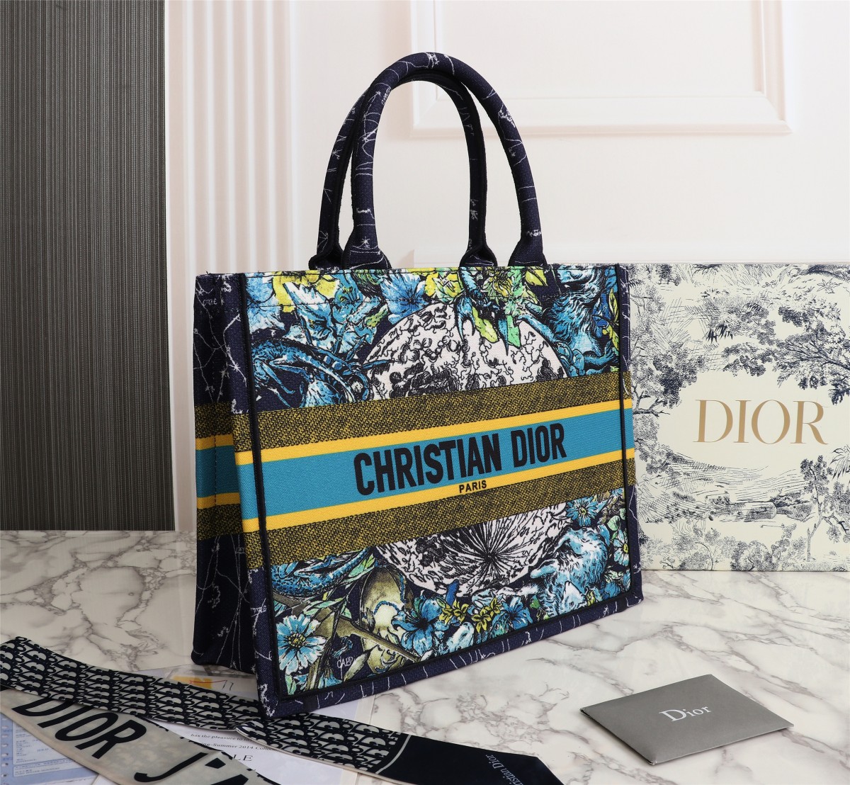 Replica Dior Blue Medium/Large Dior Book Tote- 36/42Cm