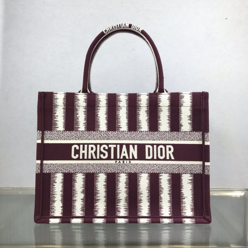Replica Dior Small Book Tote D-Stripes Embroidery M1296