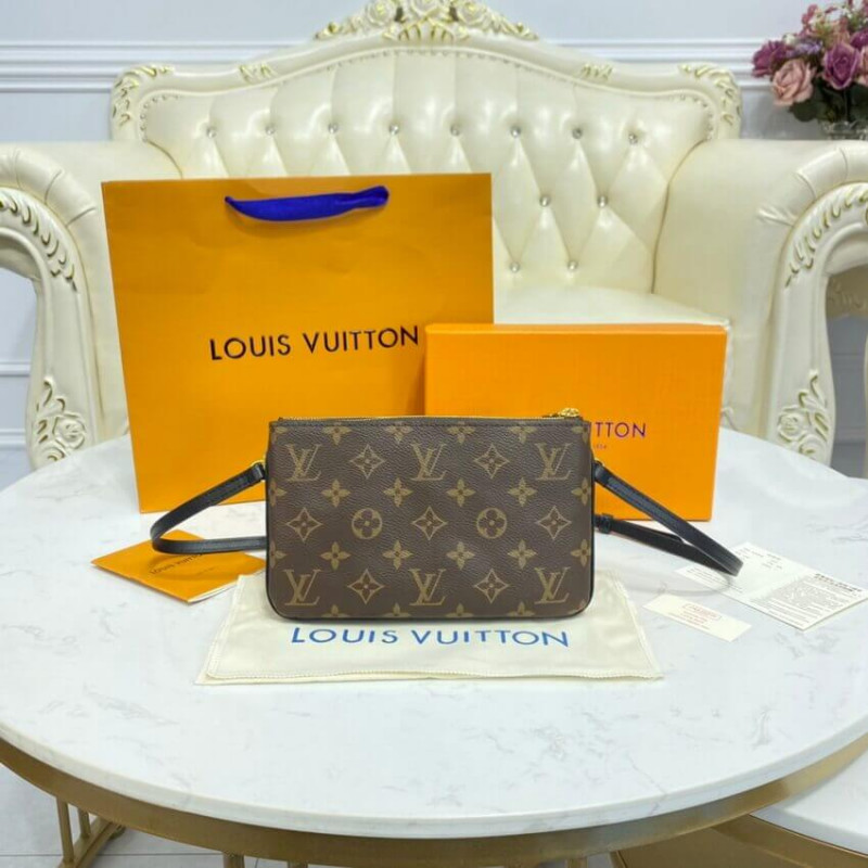 Replica Louis Vuitton Monogram Double Zip Pochette M69203