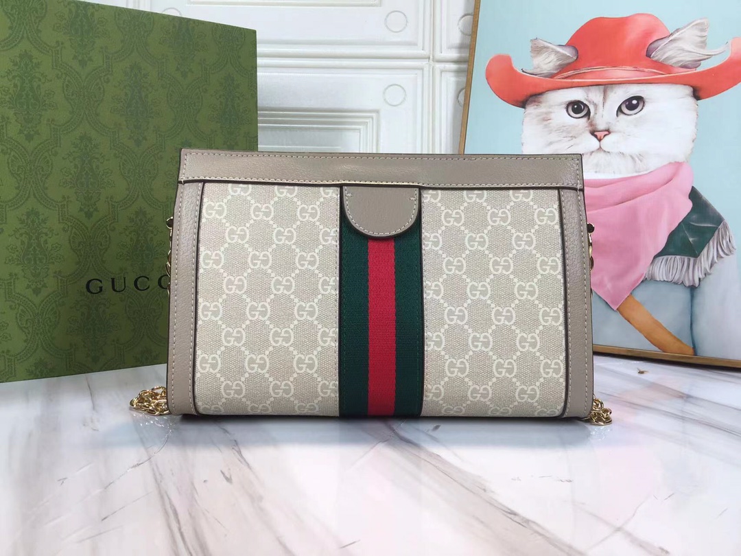 Replica Gucci Ophidia Small Shoulder Bag Beige/Black