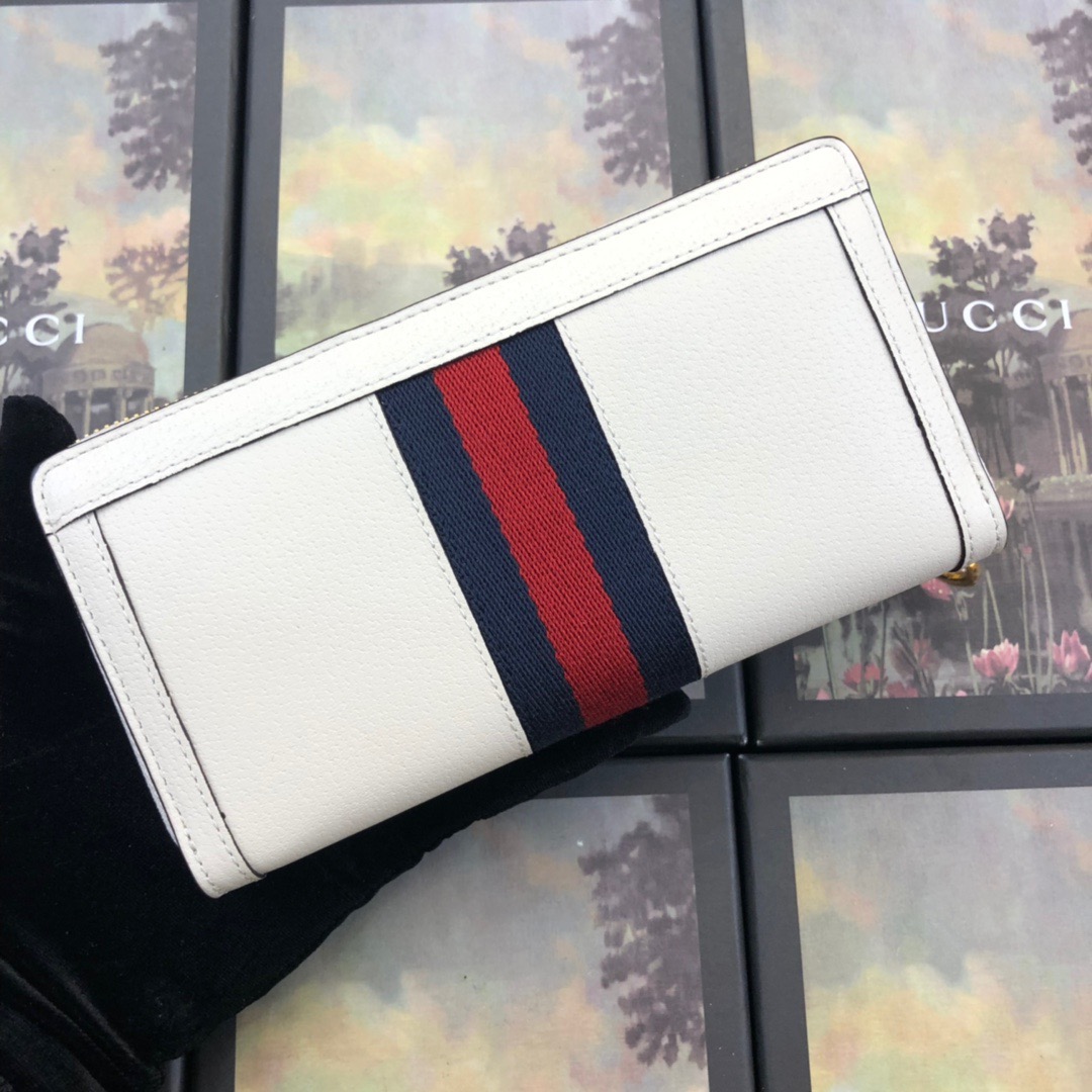Replica Gucci Ophidia Zip Around Wallet Black/White