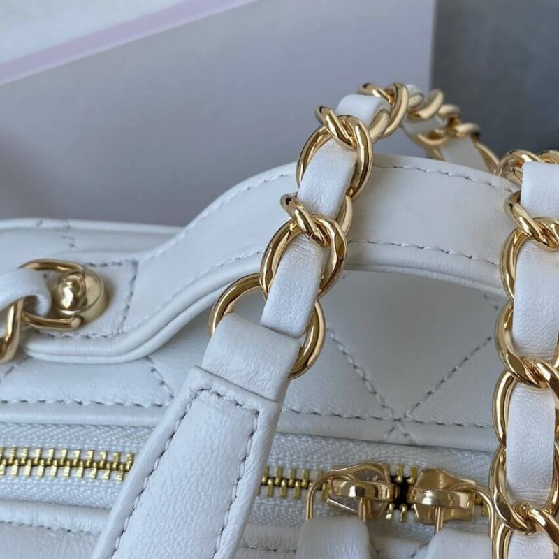 Replica Chanel Gold Vanity Case In Lambskin Style As2900