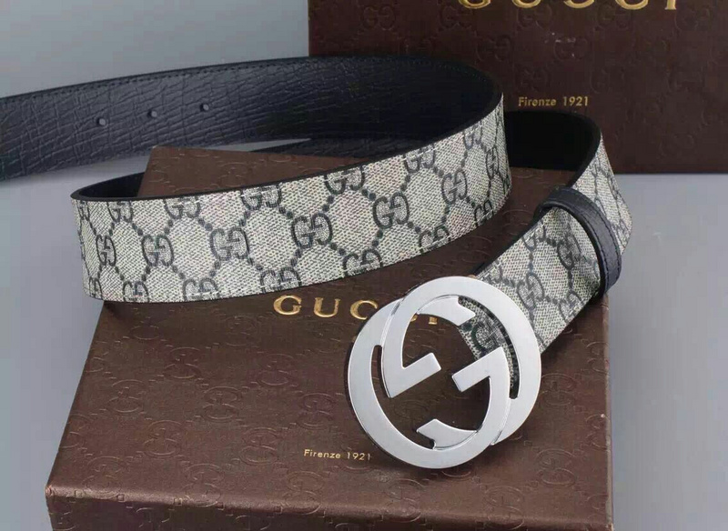 Replica Gucci Belt 400360- Silver Buckle 38Mm