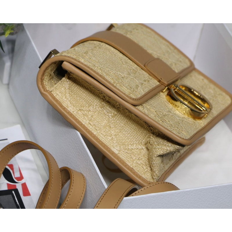 Replica Christian Dior 30 Montaigne Bag Natural Cannage Raffia M9203