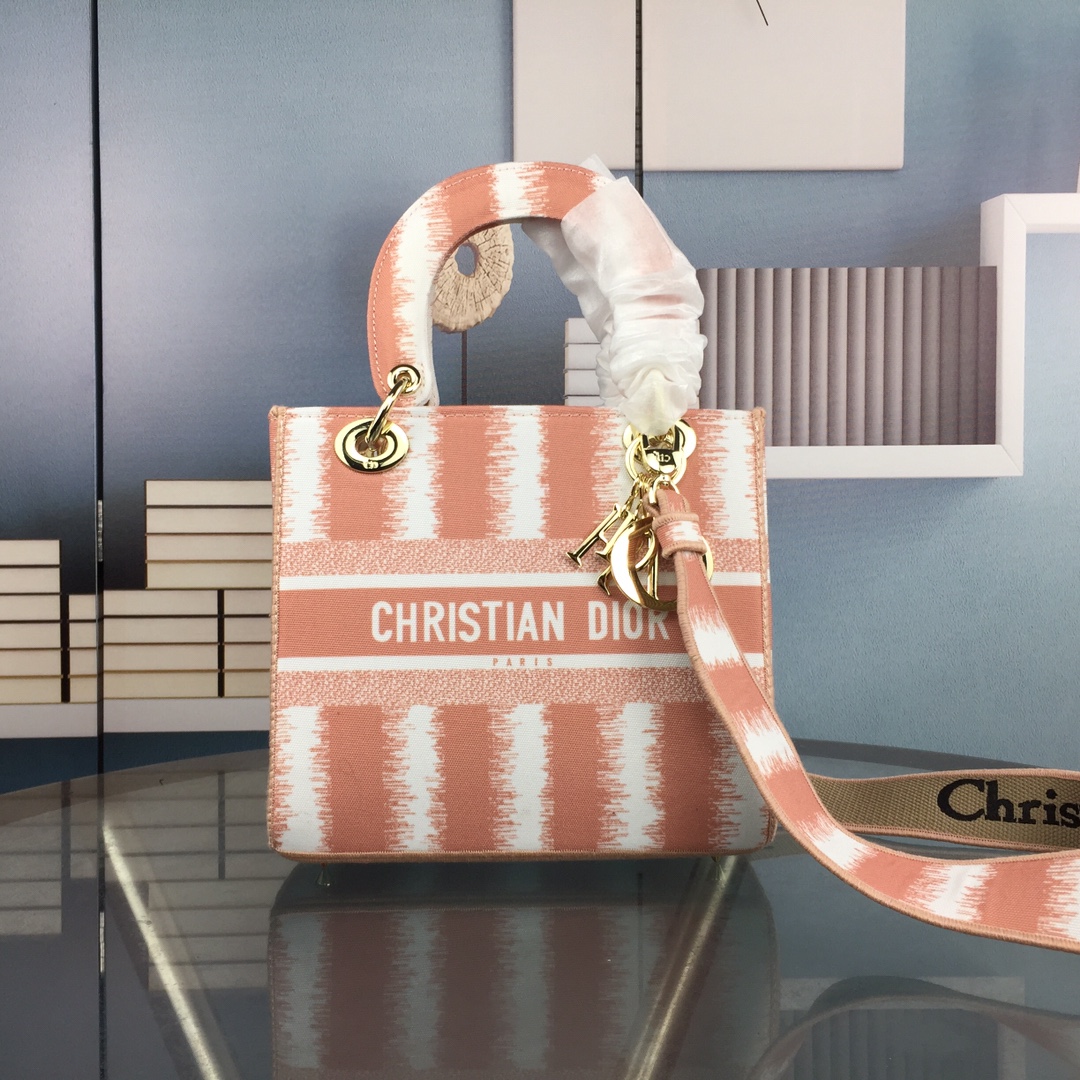 Replica Dior Medium Lady D-Lite Bag Blue/Red/O