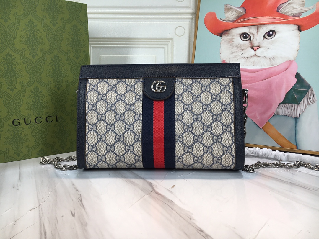 Replica Gucci Ophidia Small Shoulder Bag Beige/Black