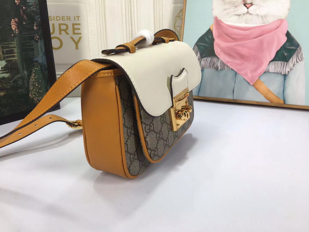 Replica Gucci Padlock Mini Bag Black/White