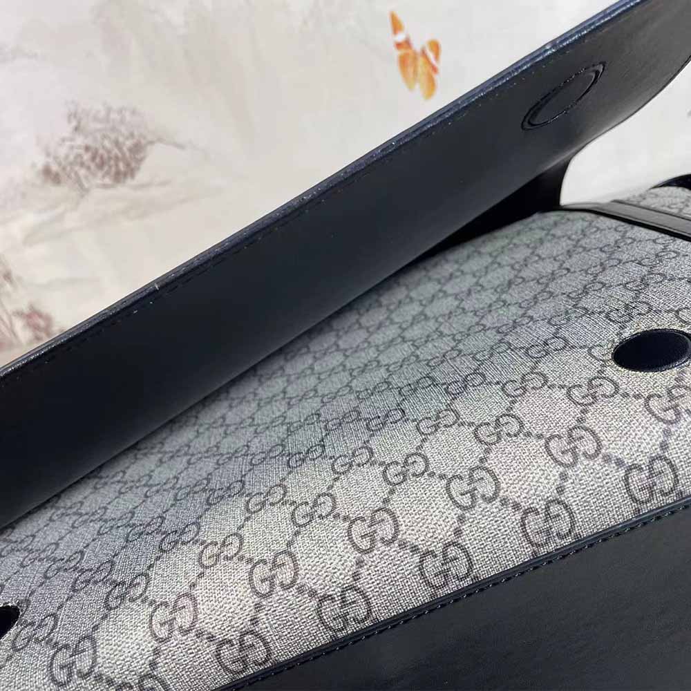Replica Gucci Gg Supreme Diaper Bag Grey/Black 495909