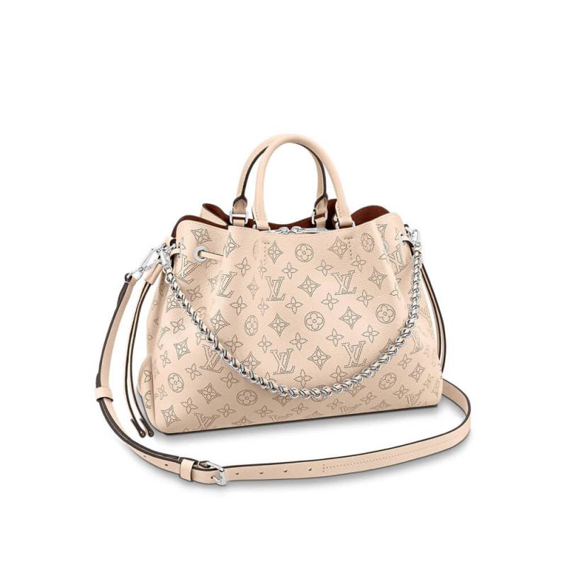 Replica Louis Vuitton Mahina Calf Leather Bella Tote M59203 Cream