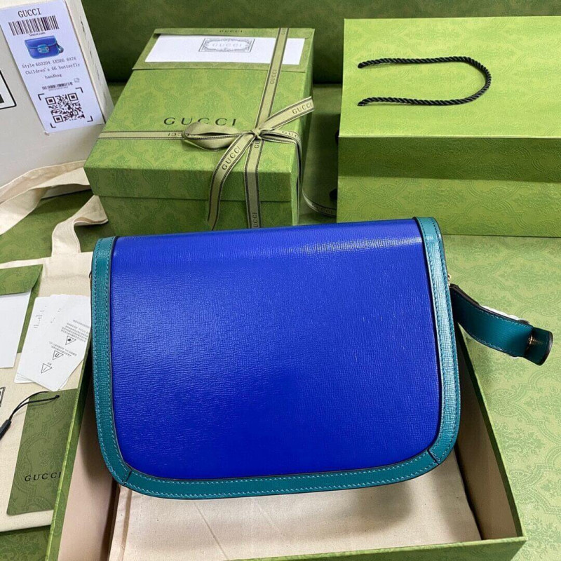 Replica Gucci Horsebit 1955 Small Shoulder Bag 602204 Blue And Green Leather
