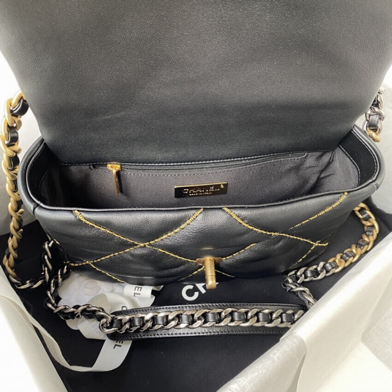 Replica Chanel 19 Flap Bag Black As1160 B03215