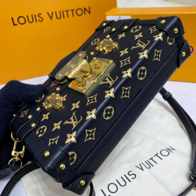 Replica Louis Vuitton Petite Malle Monogram Metal Bag M57817