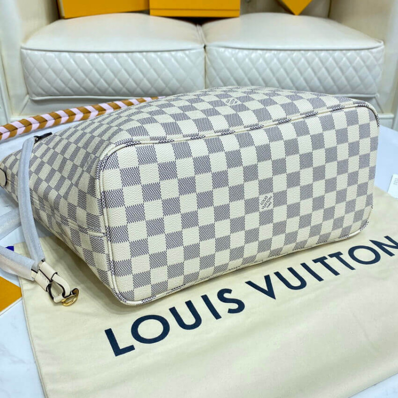 Replica Louis Vuitton Damier Azur Neverfull Mm N45295 Pink