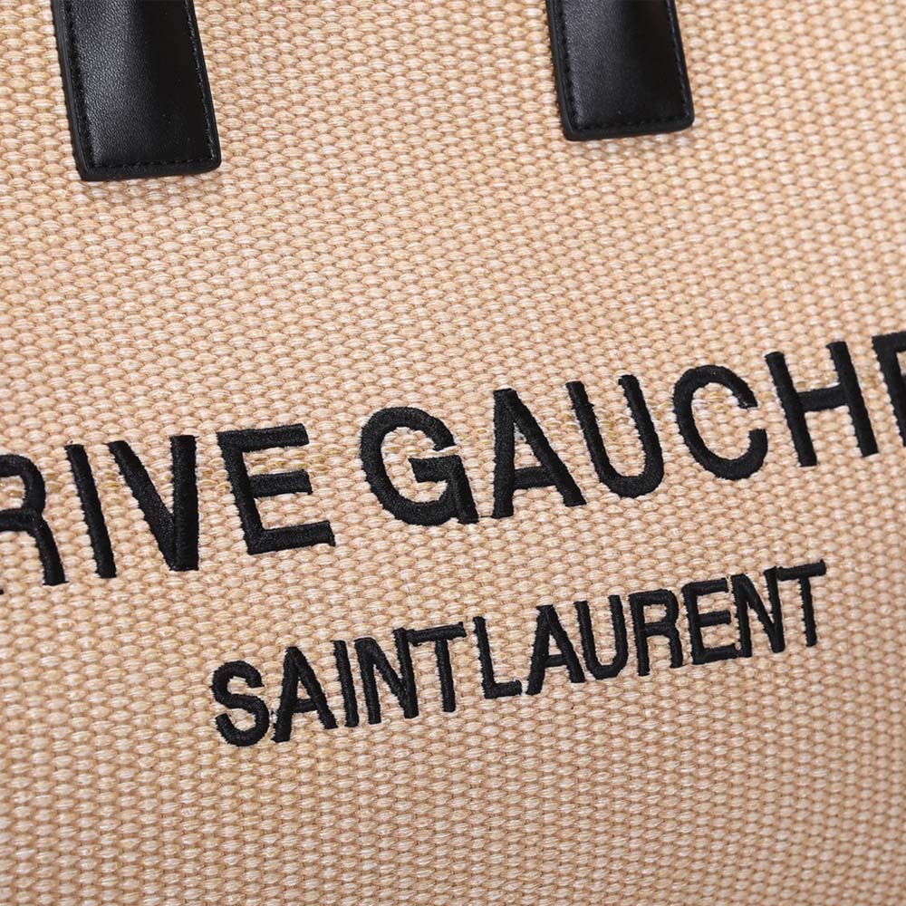 Replica Ysl Rive Gauche Tote Bag In Linen And Leather 2149