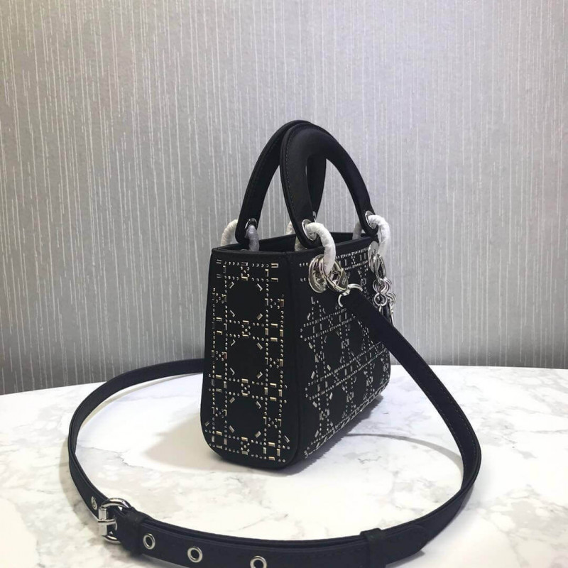 Replica Christian Dior Rhinestones Mini Lady Dior Bag M0500