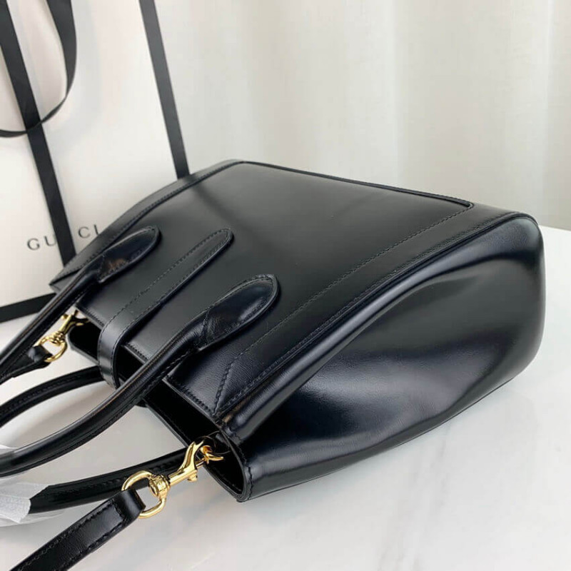 Replica Gucci Jackie 1961 Medium Tote Bag In Black Leather 649016