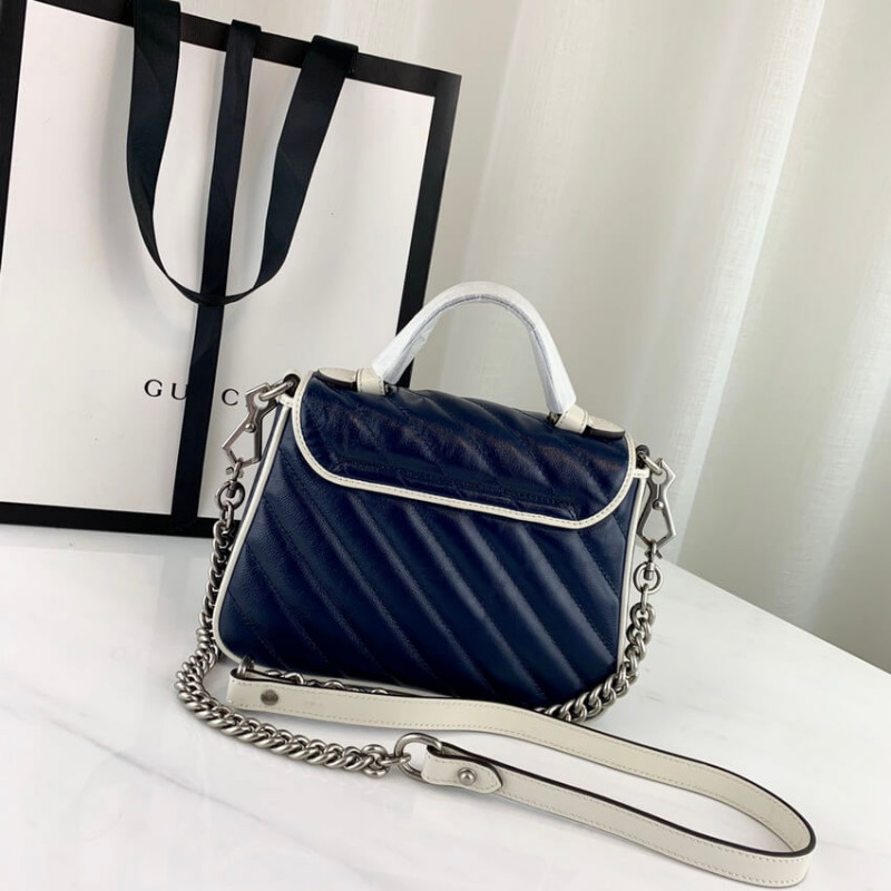 Replica Gucci Gg Marmont Mini Top Handle Bag 583571 Blue