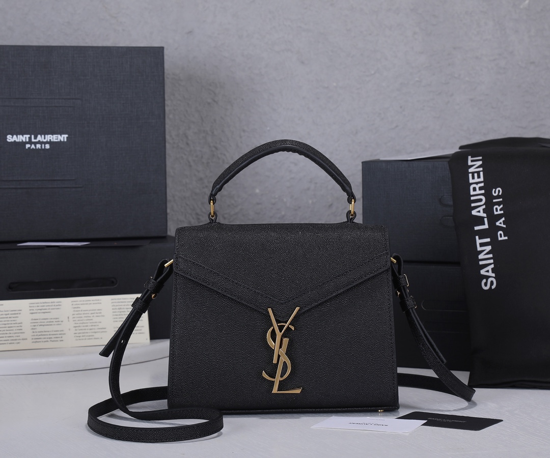 Replica Ysl Cassandra Grain De Poudre Leather Mini Top Handle Bag