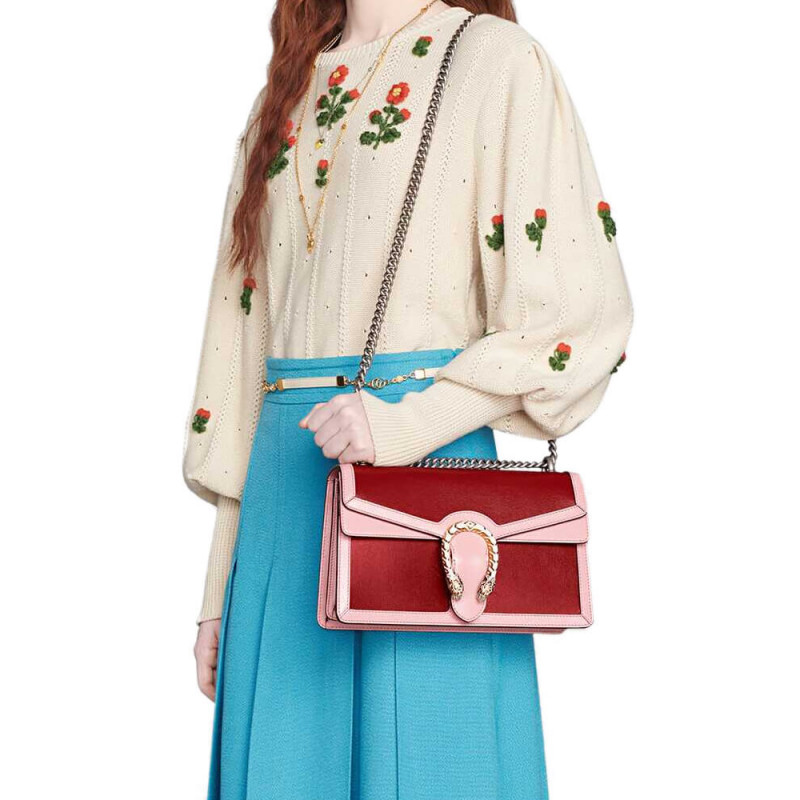 Replica Gucci Dionysus Small Shoulder Bag 400249 Red And Pink Leather