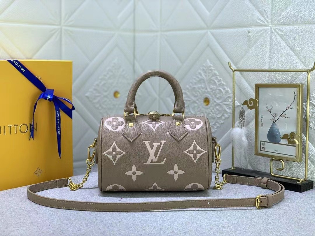 Replica Louis Vuitton Speedy Bandoulière 20 Bicolor Monogram Empreinte Leather M46575