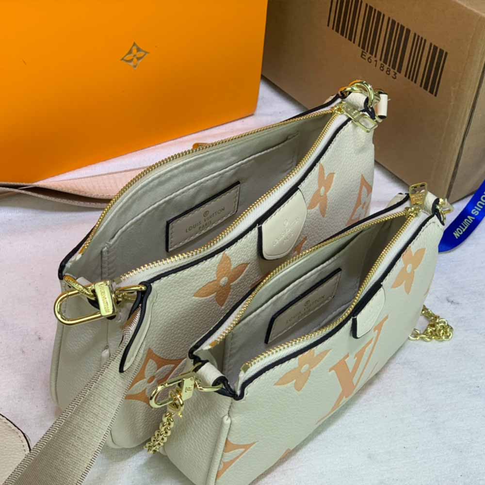 Replica Louis Vuitton Multi Pochette Accessoires-M44823 Pink/Blue/Beige