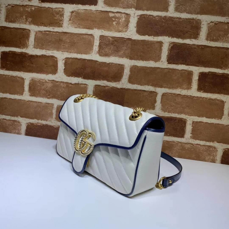 Replica Gucci Gg Marmont Small Shoulder Bag 443497 White
