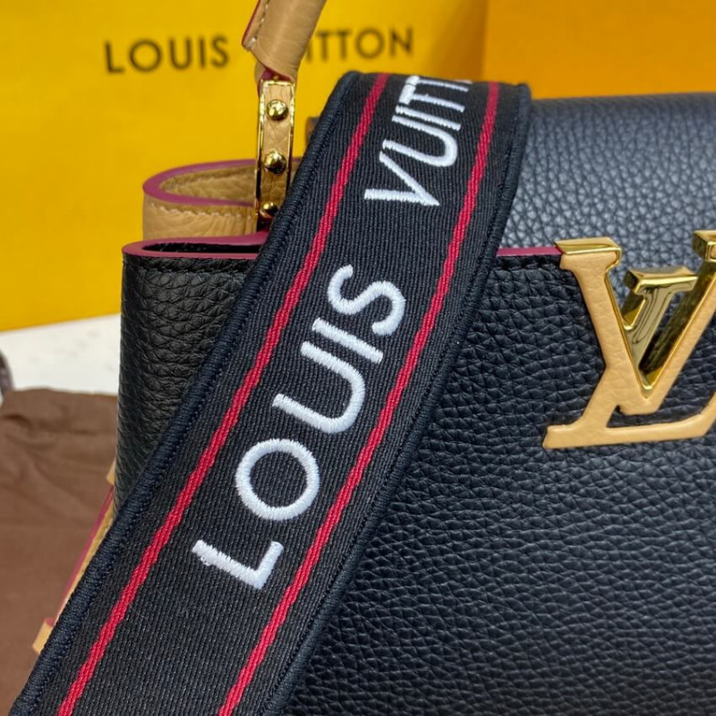 Replica Louis Vuitton Capucines Bb M59061 Black/Arizona Beige