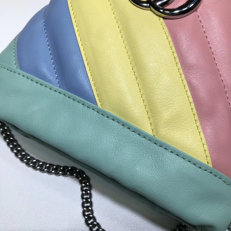 Replica Gucci Gg Marmont Mini Bucket Bag In Pastel And Rainbow 575163
