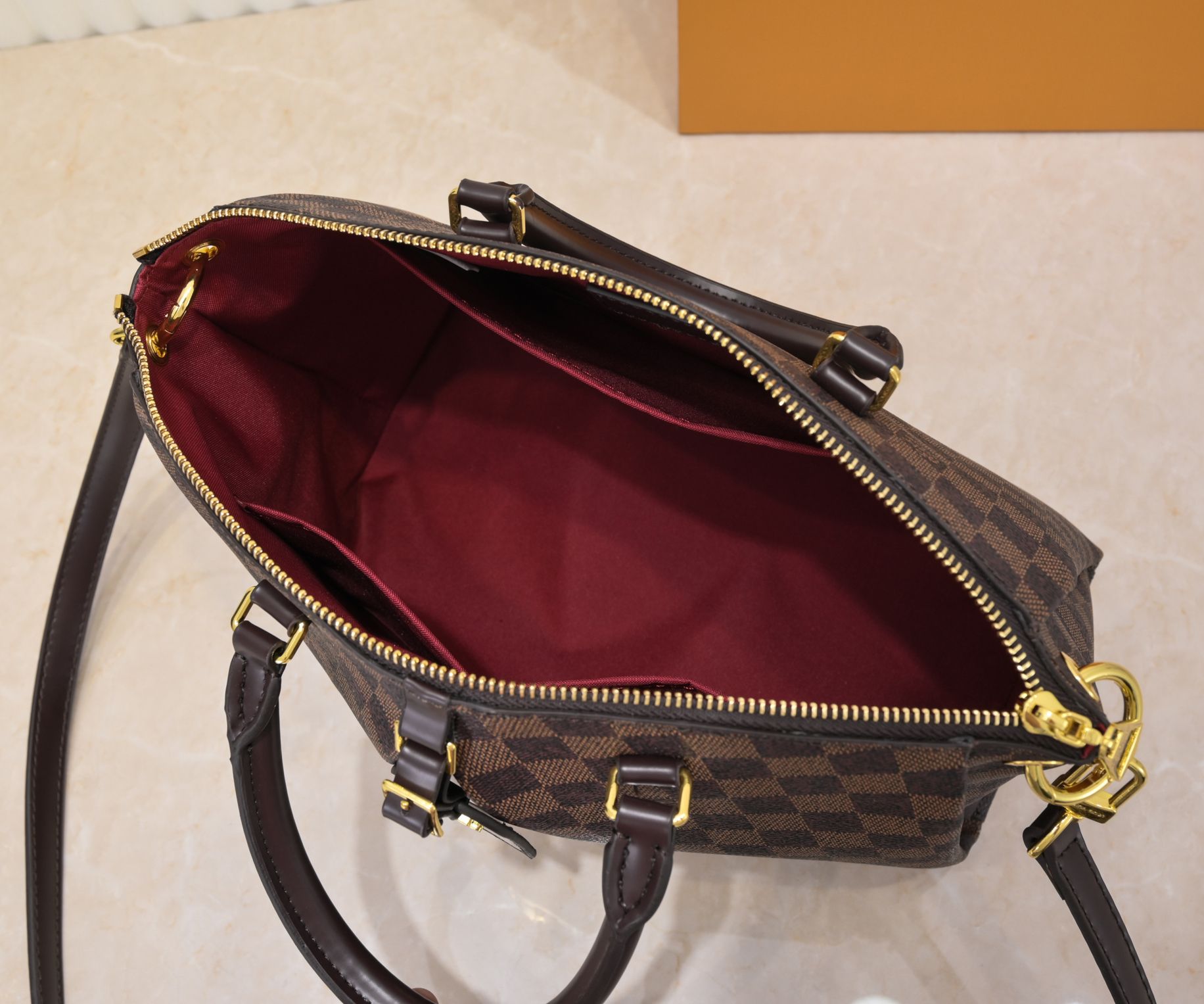 Replica Louis Vuitton Brown Damier Boetie Pm/Mm