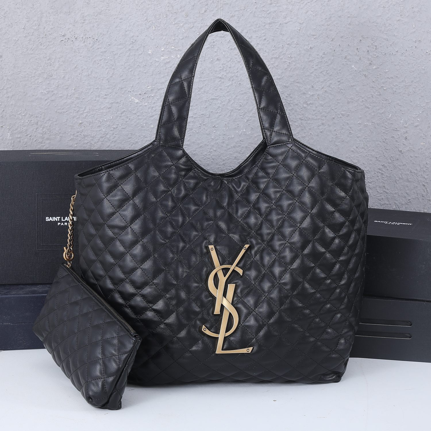 Replica Ysl Aaa-Icare Maxi Shopping Bag With Wallet
