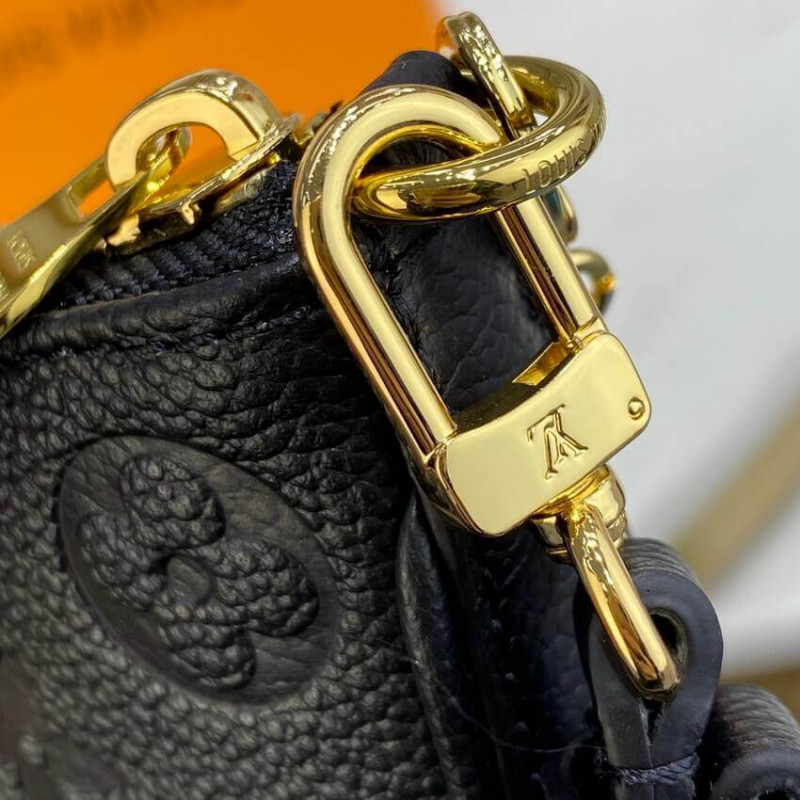 Replica Louis Vuitton Monogram Empreinte Easy Pouch On Strap M80349 Black