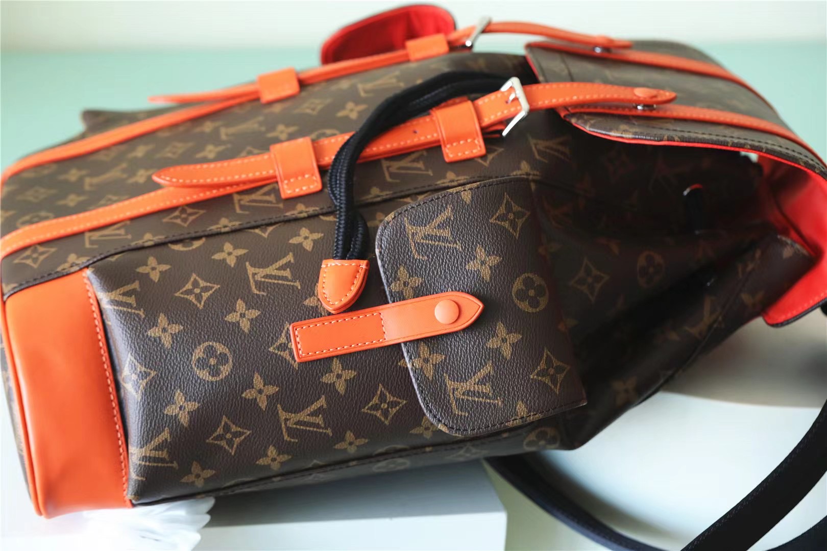Replica Louis Vuitton Christopher MM Monogram backpack for mens Orange M46814