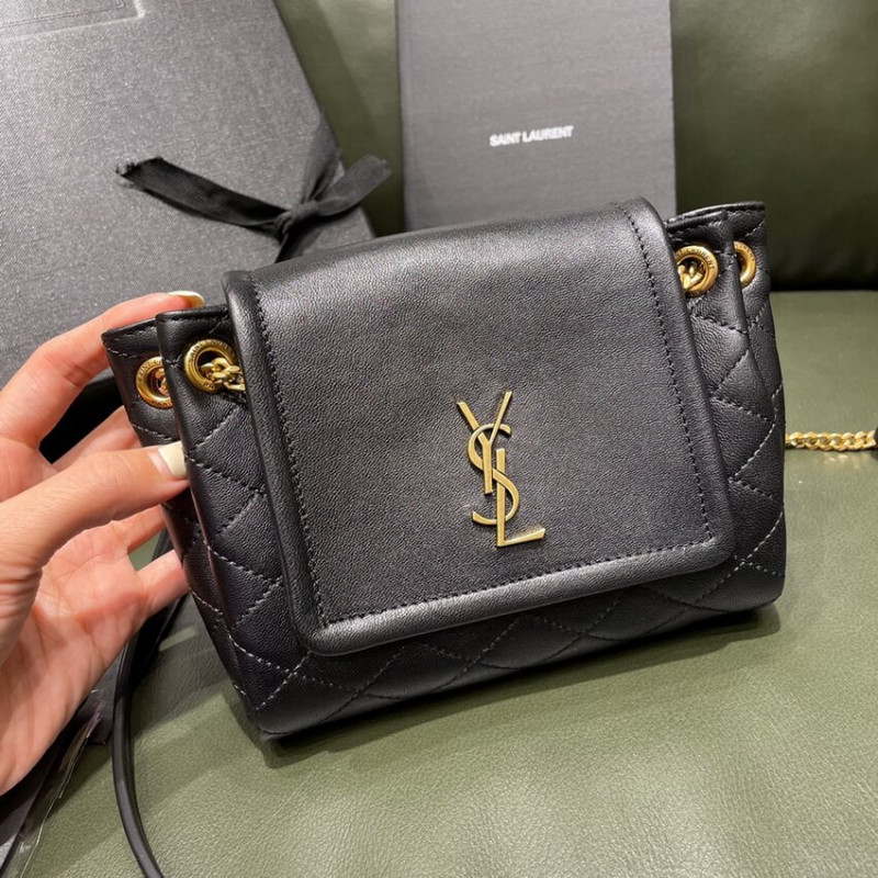 Replica Saint Laurent Nolita Mini Leather Shoulder Bag 672738 Black