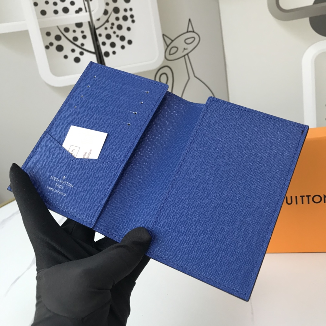 Replica Louis Vuitton Passport Cover N60410 White/Blue/Orange