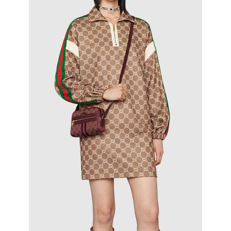 Replica Gucci Ophidia Mini Bag With Web 517350 Burgundy