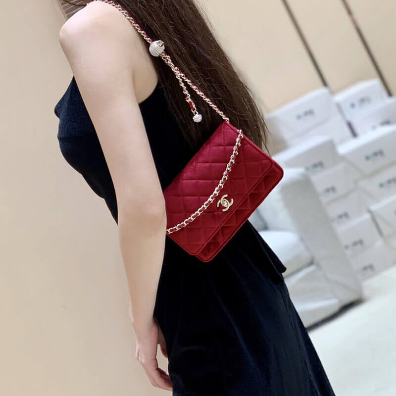 Replica Chanel Woc With Cc Details On Strap Ap1450 In Velvet