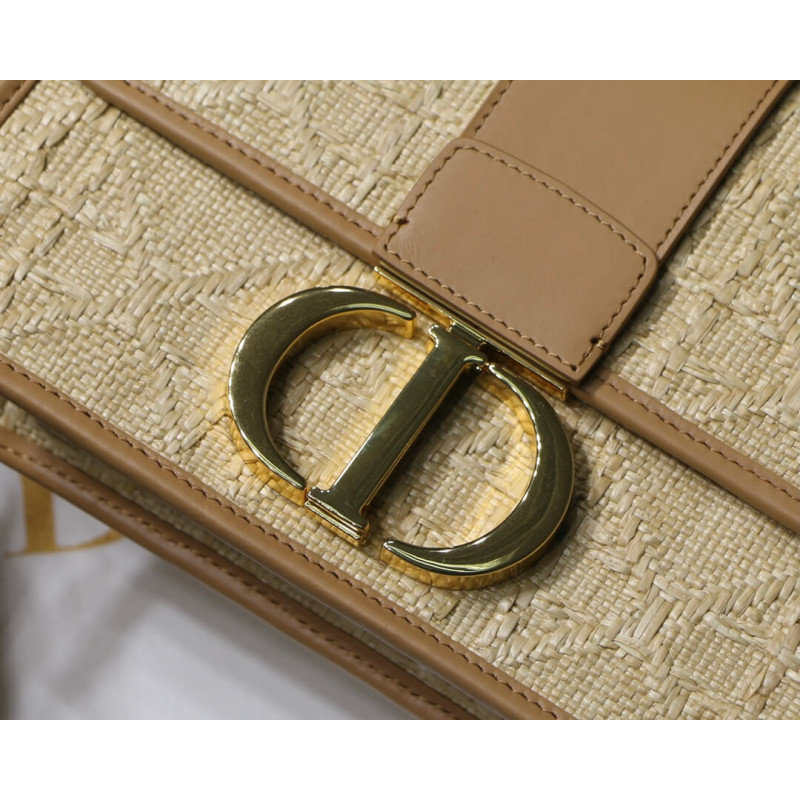 Replica Christian Dior 30 Montaigne Bag Natural Cannage Raffia M9203
