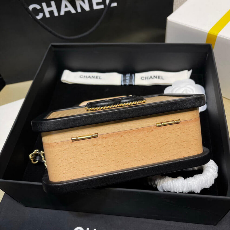 Replica Chanel Vanity Case Beech Wood As2926 Beige Black