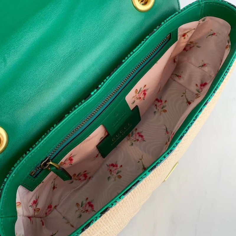 Replica Gucci Online Exclusive Gg Marmont Raffia Small Shoulder Bag 443497