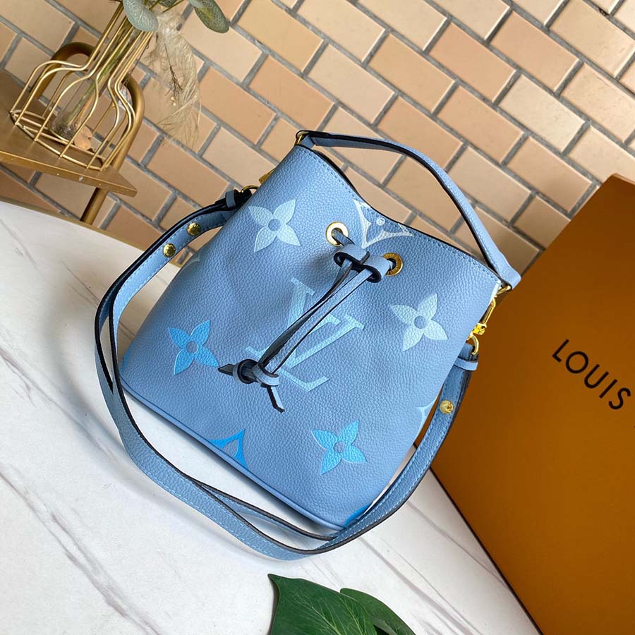 Replica Louis Vuitton Neonoe Bb Bucket Bag Blue/Beige/Pink