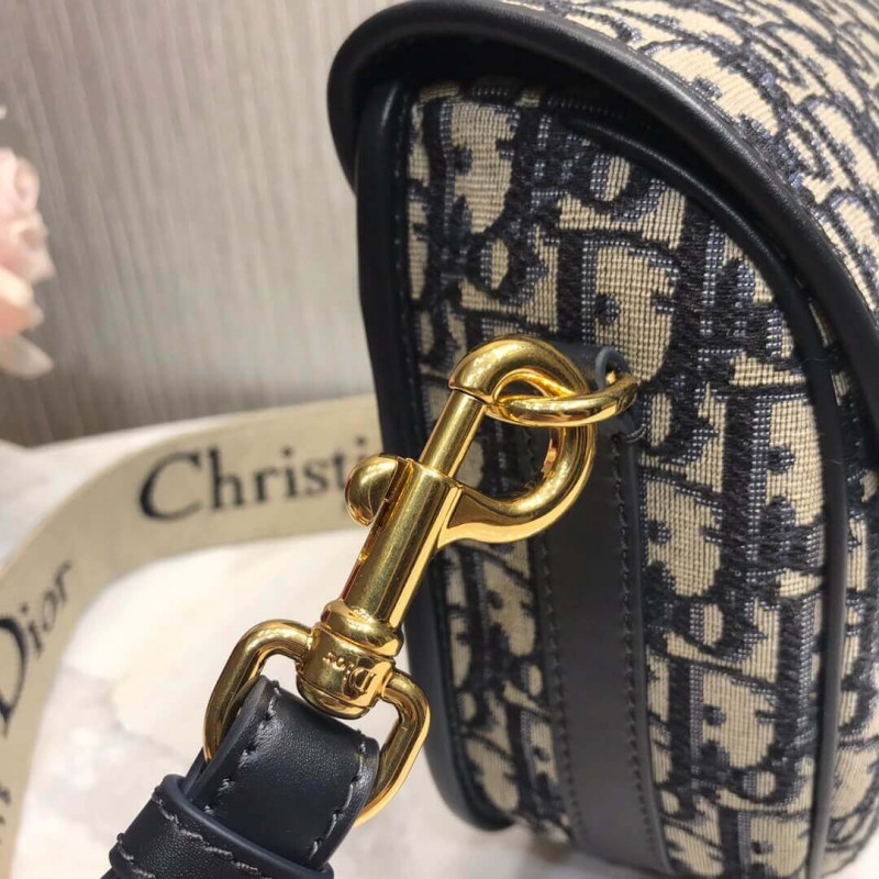 Replica Christian Dior Large Dior Bobby Bag In Blue Dior Oblique Jacquard M9320