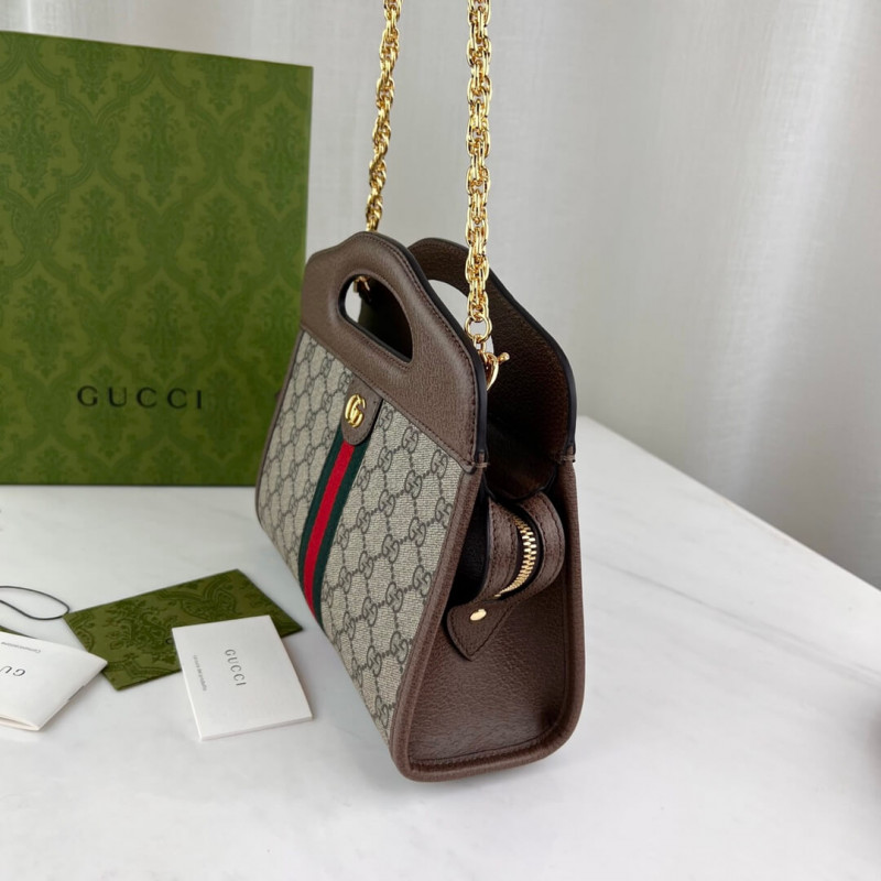 Replica Gucci Ophidia Small Tote With Web 693724 Brown