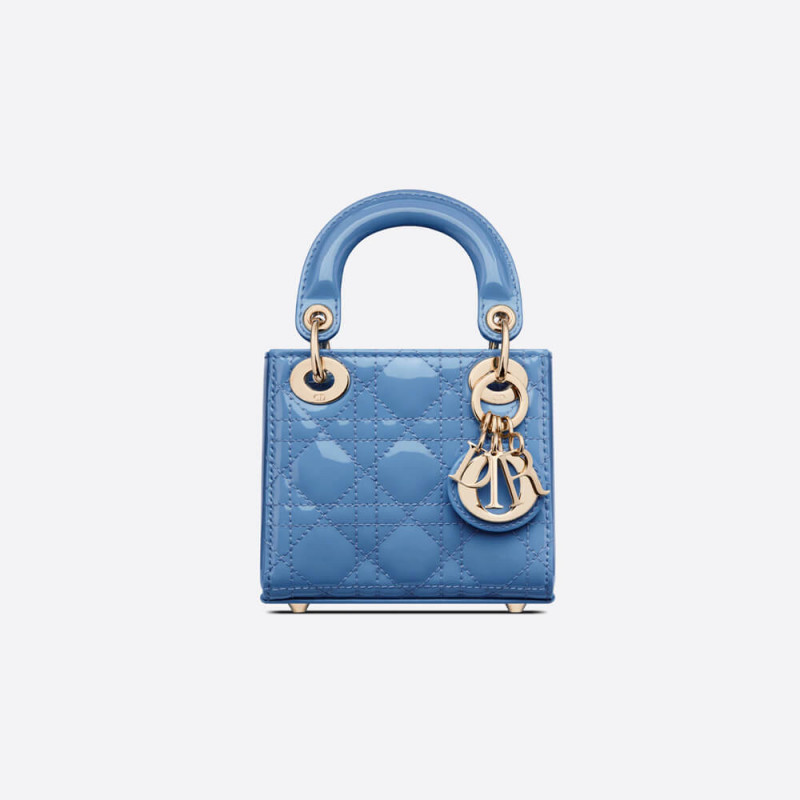 Replica Christian Dior Micro Lady Dior Bag In Patent Cannage Calfskin S0856