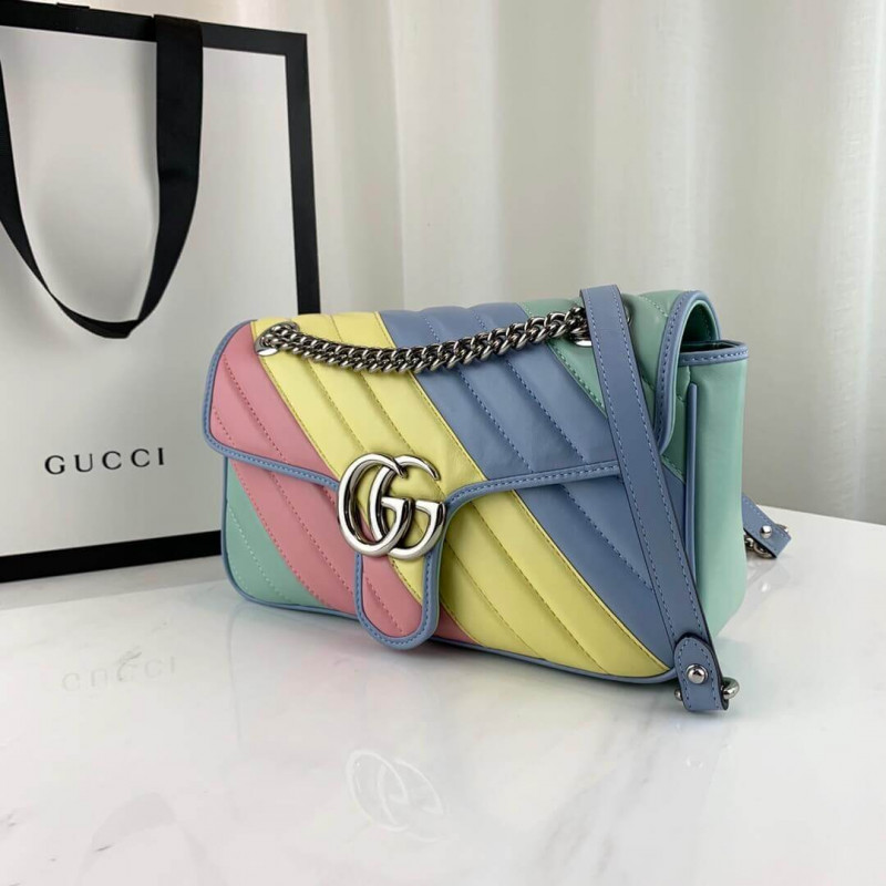 Replica Gucci Gg Marmont Small Shoulder Bag In Pastel And Rainbow 443497