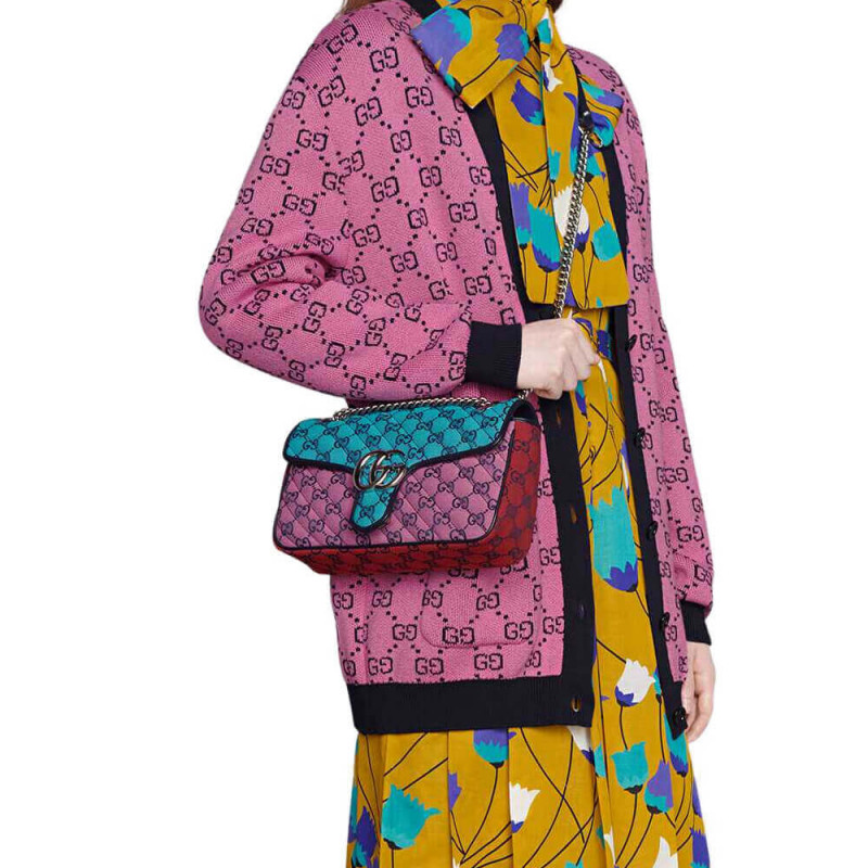 Replica Gucci Gg Marmont Multicolour Small Shoulder Bag 443497