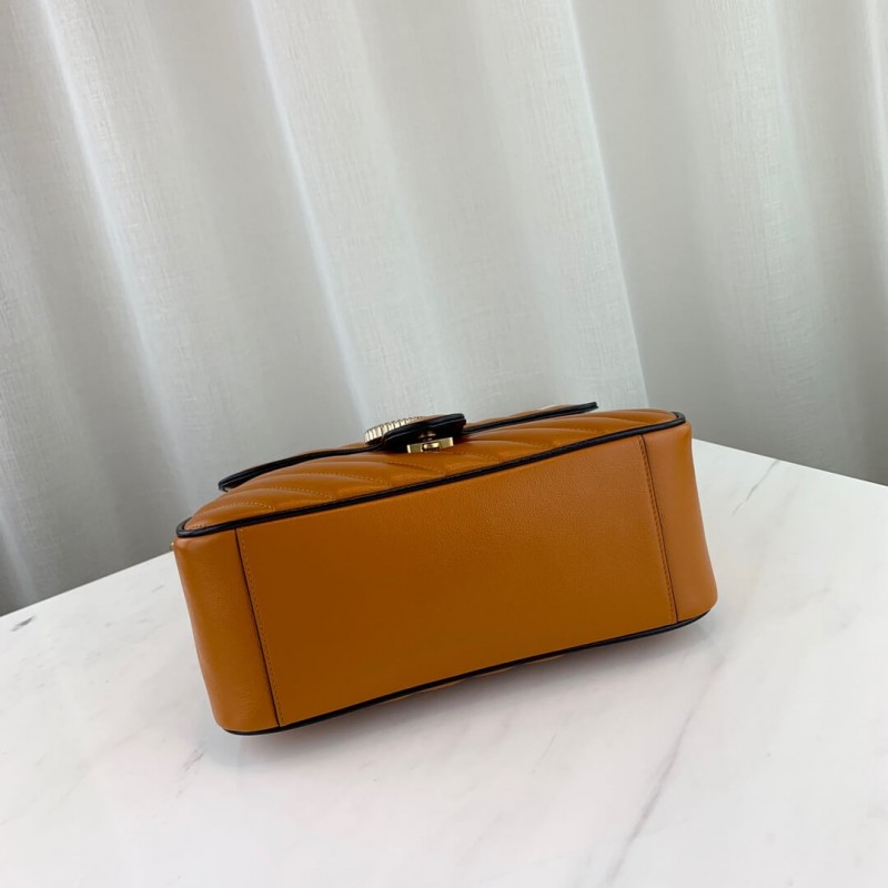 Replica Gucci Gg Marmont Small Top Handle Bag 498110 Cognac