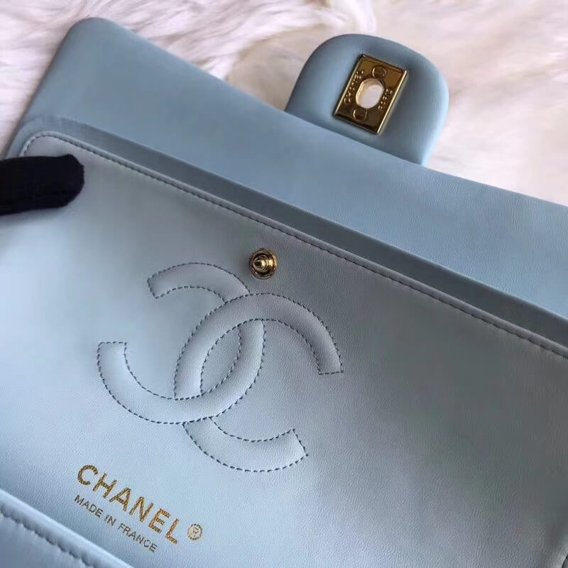 Replica Chanel 1112 Tiffany Blue Medium Size 2.55 Lambskin Leather Flap Bag