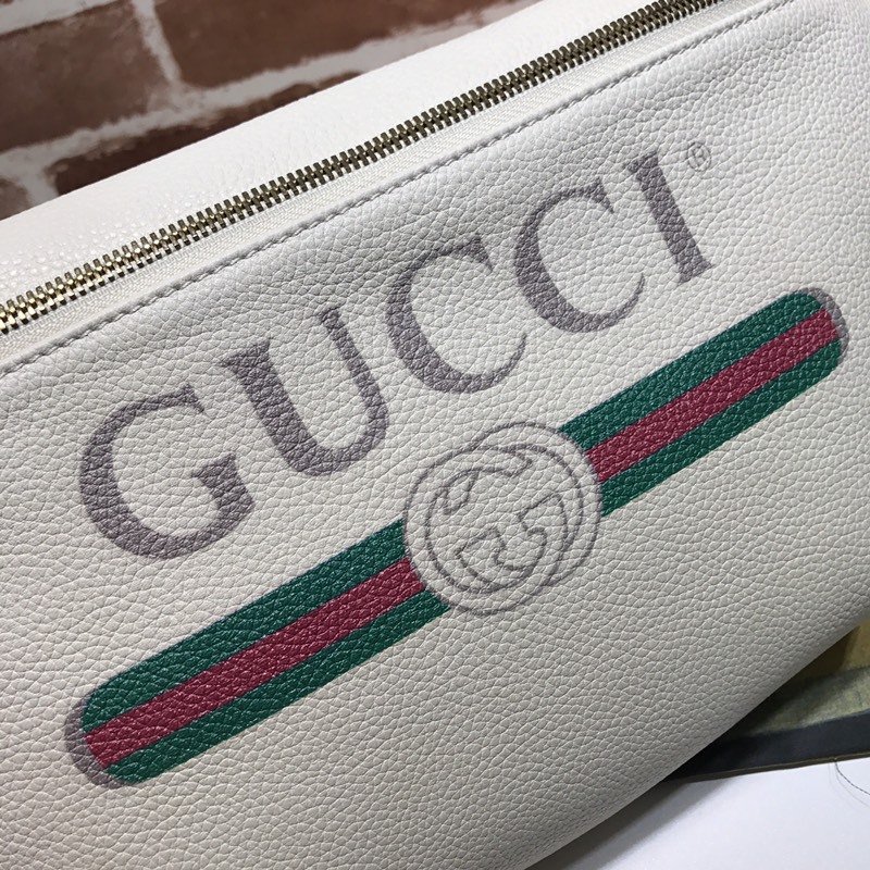 Replica Gucci Leather Belt Bag 493869 Black/White