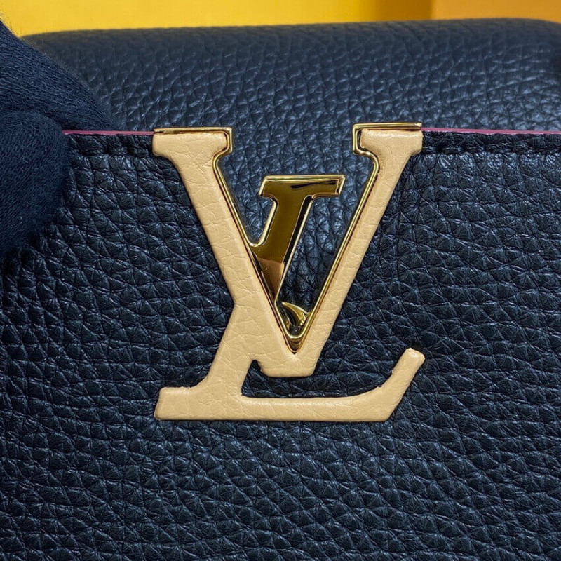 Replica Louis Vuitton Capucines Bb M59061 Black/Arizona Beige