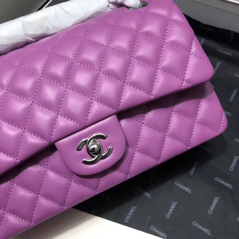 Replica Chanel 1112 Purple Medium Size 2.55 Lambskin Leather Flap Bag